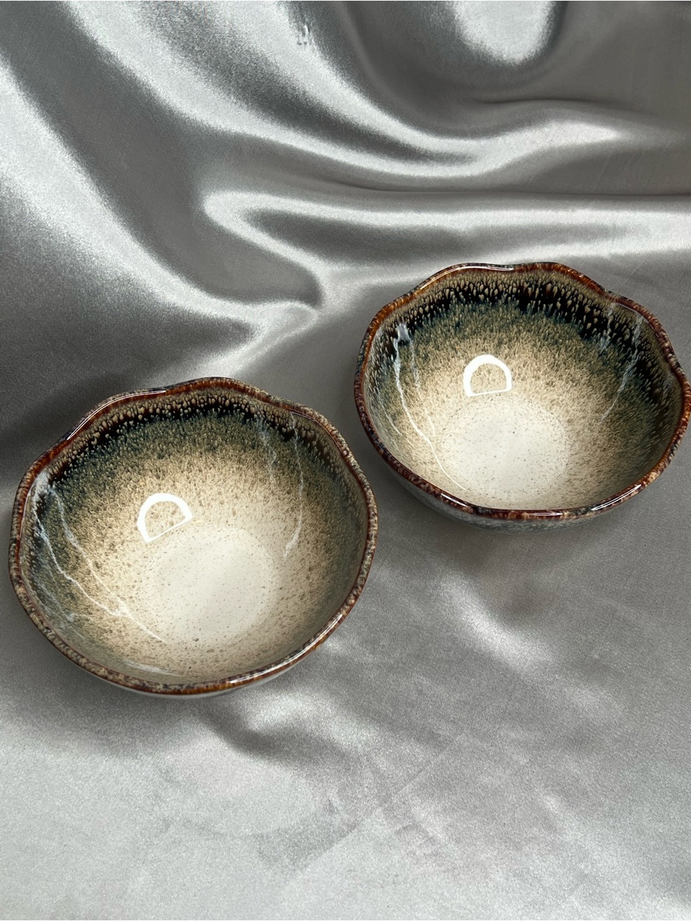 RIRIKU Handcrafted Ceramic Cereal Bowls – Earthy Mottled Glaze Set